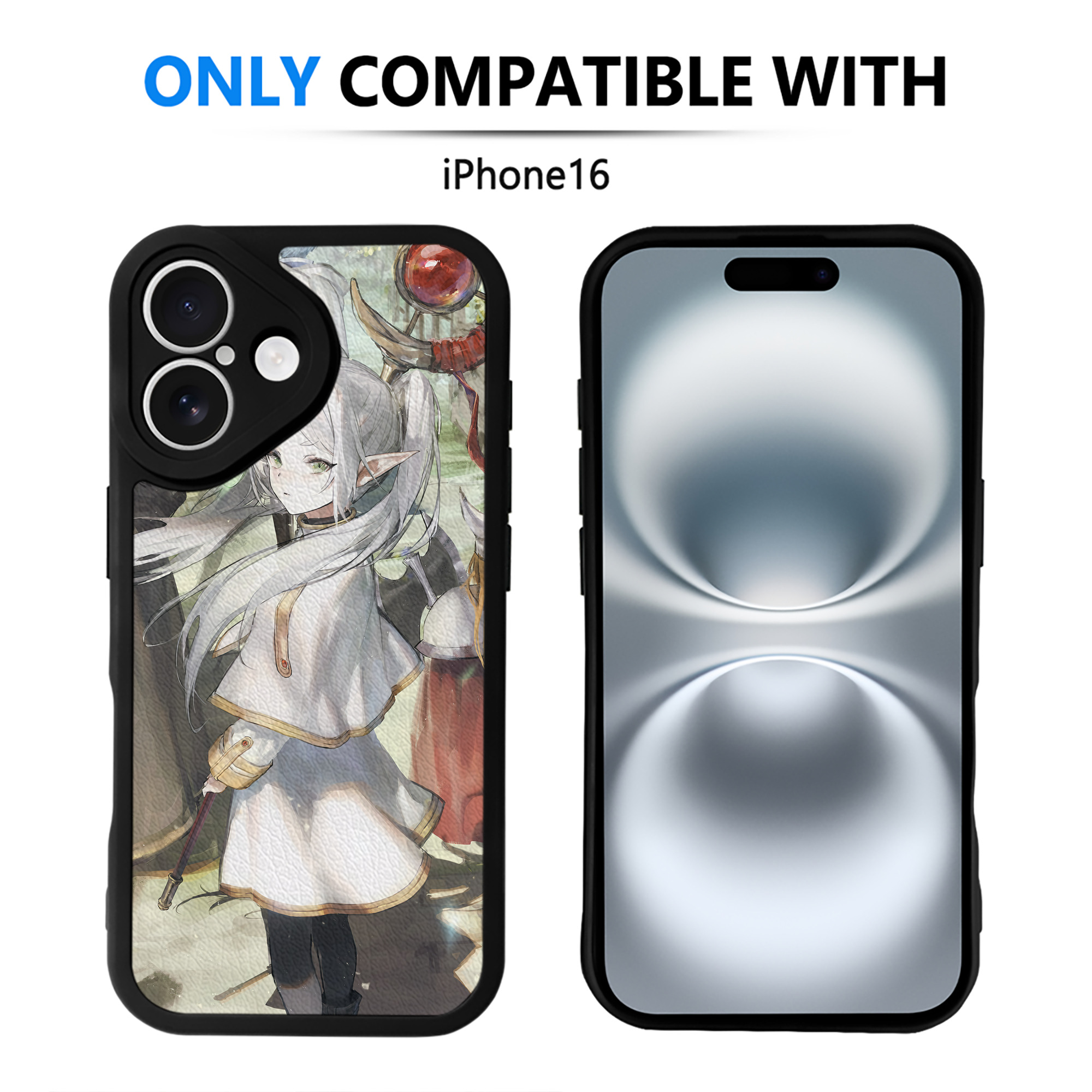 （画像用） 葬送のフリーレン Frieren 【iPhone 16シリーズ対応】シリコンスマホケース（レザー調） 材質：シリコン